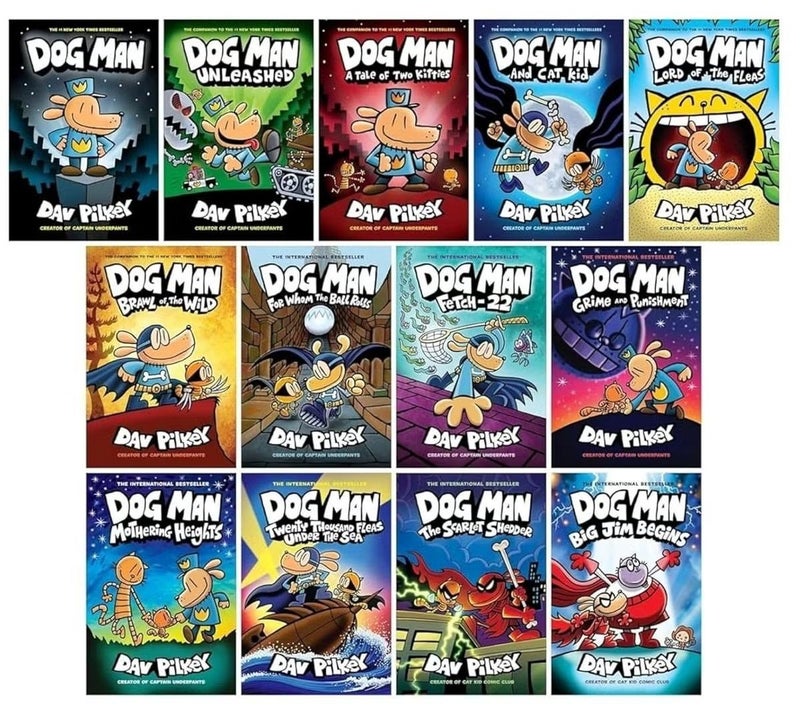 Dog Man Bestselling Comic Series – 13 Books Full of Laughter and Thrilling Adventures for Kids by Dav Pilkey - Image 1